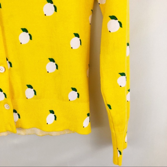 J Crew G3947 Yellow Lemon Jackie Cardigan Sz Small - Picture 3 of 7